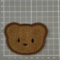 Niedlicher brauner Bär Frottee Stickerei Aufnäher, flauschiges Cartoon DIY Kleidung Abzeichen. - Große Dunkelbraune Bärenkopf (1D8-6) / Dunkelbraun
