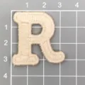 Embroidered letter R fabric patch clothing accessory DIY hat badge decorative applique - Letter R / Apricot