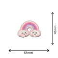 Rainbow cloud embroidery patch with adhesive backing, size 64x45mm, cute clothing repair applique. - Smile Cloud Rainbow