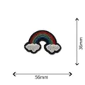 Rainbow cloud embroidered iron on patch clothing repair badge badge applique DIY decorative item - Black Background Cool Color Rainbow