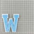 Blauer Chenille Buchstabe W Aufnäher besticktes Tuchabzeichen Bekleidungszubehör DIY dekor - Buchstabe W