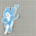 Blau-weiße Chenille bestickte Polo-Spieler Aufnäher DIY Kleidung Applikation Abzeichen Bügelbild. - Golf-Silhouette