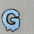 Chenille Stickerei Buchstabe G Aufnäher, blaue flauschige DIY Kleidung Zubehör Appliken. - Buchstabe G