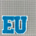 Blauer Chenille Buchstabe EU bestickter Aufnäher Kleidung Zubehör DIY Dekoration - Buchstaben EU