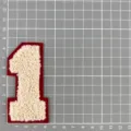 Apricot chenille varsity number 1 patch applique for clothing jacket DIY cute - Number 1 Style (1G7-6)