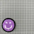 Color smiley face towel embroidery patch, cute clothing accessories for hat and shoes decor. - Purple Smiley Face (1C7-5)