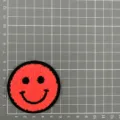 Red smiley face towel embroidery patch for clothing jacket hat DIY decorative accessory. - Red Smiley Face (1C7-6)