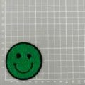 Green smiley face towel embroidery patch, cute round clothing accessory badge for DIY decor. - Green Smiley Face (1C7-7)