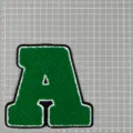Grüner Buchstabe A Chenille Aufnäher bestickter Varsity Badge DIY Kleidung Zubehör Dekor - Buchstabe A(1B2-8)