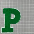 Grüne Chenille Buchstaben P Aufnäher Stickerei Applikation für Kleidung Jacke DIY Dekor - Buchstabe P(1B2-9)