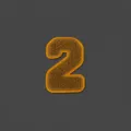 Bruine badstof borduurwerk nummer 2 patch stof kleding hoed decoratieve DIY badge - Nummer 2 Chenille Borduurpatch / Koffie