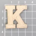 Beige letter K embroidered patch, fabric badge applique for hats, garments and DIY crafts. - Letter K / Apricot