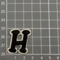 Schwarzer 3D gestickter Buchstabe H Aufnäher für Kleidung Mützen DIY Zubehör Applikationen - Buchstabe H (4A5-5)