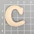 Beige letter C embroidered patch, water-soluble process apparel badge for hats and DIY clothes. - Letter CC / Apricot