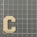 Beige letter C embroidery patch for DIY clothing, hats, bags, and apparel decoration items. - Letter C / Apricot