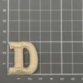 Letter D embroidery patch, gold thread stitched fabric badge, DIY clothing accessory variant. - Letter D / Apricot