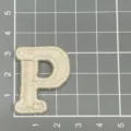 Embroidered letter P patch, white cloth badge for hats, jackets, and DIY accessories. - Letter P / Apricot