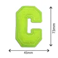 Neon-grüner College-Buchstabe C Chenille Aufnäher, DIY besticktes Stoffabzeichen für Kleidung. - Buchstabe C Gemischte Stickerei Ohne Kleber / Grün