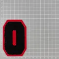 Chenille Handtuch Bestickung Buchstabe Aufnäher schwarz rot Nummer Abzeichen für Kleidung - Nummer 0 Stil (1G5-2)