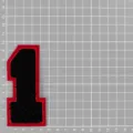 Schwarzer und roter Chenille Nummer 1 Bestickter Flicken für Baseball Jacken Dekoration - Nummer 1 Stil (1G5-3)
