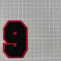 Chenille Nummer 9 Bestickter Aufnäher, rot-schwarzer Aufbügler für Jacken und Kleidung. - Nummer 9 Stil (1G5-4)