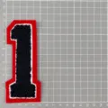 Chenille Nummer 1 Aufnäher, schwarz weiß rot College Jacke Stickerei DIY Zubehör Dekoration - Nummer 1 Stil (1G5-5)