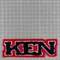 Chenille College Buchstaben Flicken DIY bestickter Aufnäher Jacke Zubehör rot schwarz KEN - KEN Buchstabenstil (1G5-6)