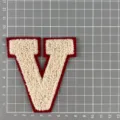 Chenille Letter V Patch Apricot Varsity Embroidered Patches For DIY Clothing Jackets - Letter V Style (1G7-4)