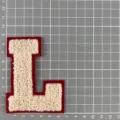 Beige Chenille Letter L Patch Embroidered Applique Badge for Baseball Uniform Clothing DIY - Letter L Style (1G7-2)