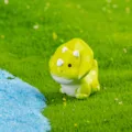 Miniatura Verde Triceratopo Dinosauro Statuetta Resina Artigianato per Giardino Muschio Decorazione - Triceratopo