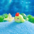 Adorable figurine de tortue en résine avec crabe, mini ornement animal pour déco de voiture. - Tortue À Plat Ventre