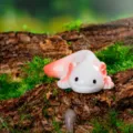 Simpatica statuetta in resina di axolotl in miniatura per decorazione micro paesaggio. - Bianco