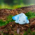 Simpatica statuetta axolotl cartone animato resina miniatura paesaggio ufficio 5.4g - Blu
