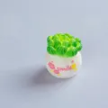 Mini pianta grassa in vaso di resina, graziosa decorazione da scrivania con sorriso, 2cm. - Rugiada di giada