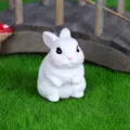 Miniatura statuetta coniglio bianco in resina animale carino decorazione giardino 2.8cm - Coniglio Bianco