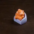 Orange bear figurine miniature resin cute cartoon desktop ornament micro landscape decoration. - Sofa Bear
