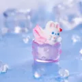 Simpatica statuetta in resina coniglietto in miniatura frullato estivo giocattolo da scrivania blu - Coniglio Smoothie
