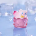 Miniatura resina maialino rosa tazza frullato statuetta scrivania micro paesaggio 3.4cm - Maiale Smoothie