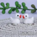 Mini canard en résine ornement de paysage mignon plante en pot décoration de bureau - Blanc