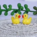 Mini figurine de canard jaune en resine ornament de paysage pour decor de jardin bonsai - Jaune