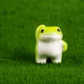 Cute cartoon funny frog mini landscape creative resin figurine desktop ornament decoration - Scratching Head Frog