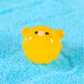 Cute yellow resin ocean animal figurine, micro landscape DIY accessory, vibrant sea decor. - Pufferfish