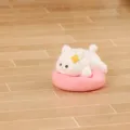 Cute sleeping white cat figurine desktop ornament resin micro landscape doll mini toy 3cm - Cat