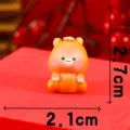 Cute miniature resin zodiac animal figurine, orange cartoon desktop ornament, 2.7cm height - No.7 Horse