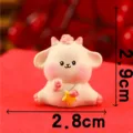 Mini resin zodiac sheep figurine cute micro landscape ornament for home desktop decor 2.9cm - No.8 Goat