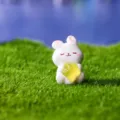 Mignonne figurine de lapin en résine avec étoile miniature micro paysage bureau décoration jouet. - Lapin au Repos
