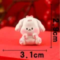 Cute white resin rabbit figurine miniature micro landscape ornament for desktop decor gift - No. 11 Zodiac Dog (Color)