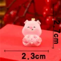 Cute pink resin pig figurine micro landscape ornament small animal toy desktop decoration - No.12 Pig