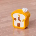 Ornement de bureau miniature en résine pain toast créatif jolie décoration de maison de dessin - Chat de Boulangerie-Maison Horloge à Pain