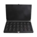Boîte de rangement pour briquet en bois à 21 grilles vitrine à bijoux velours noir. - 21 compartiments / Noir